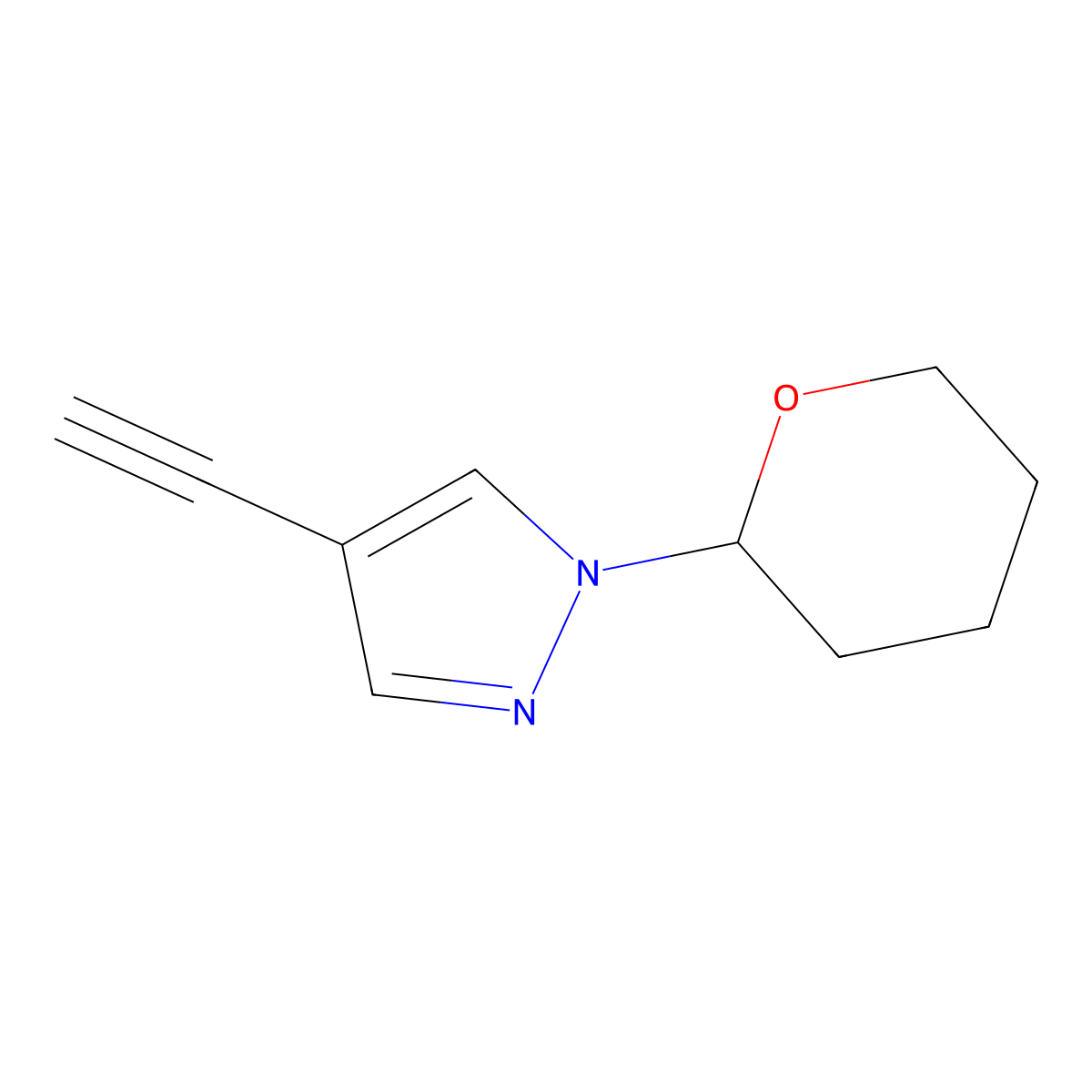 4-Ethynyl-1-(tetrahydro-2H-pyran-2-yl)-1H-pyrazole molecular structure, CAS 2378747-38-5