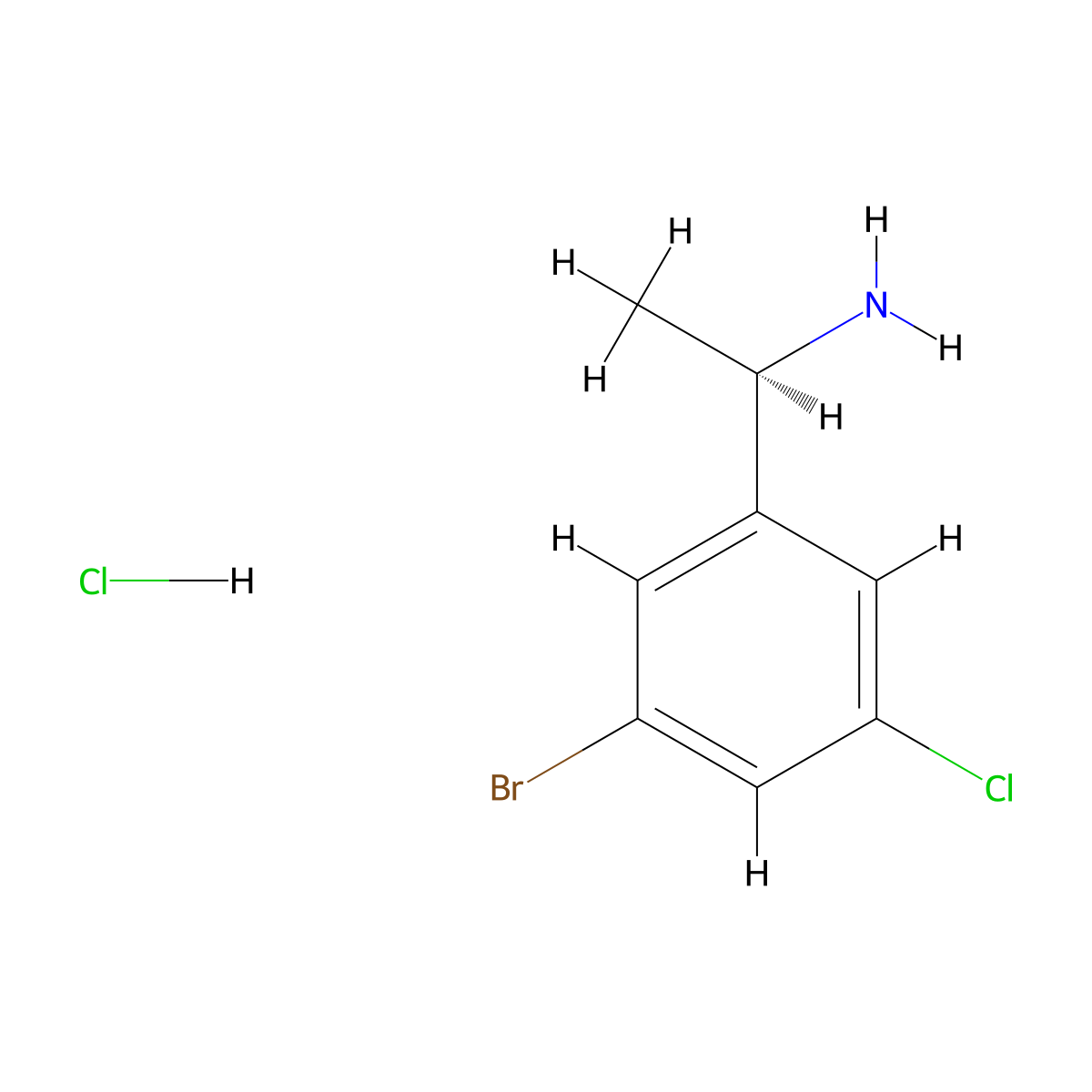 (1R)-1-(3-bromo-5-chlorophenyl)ethan-1-amine hydrochloride molecular structure, CAS 2378782-43-3