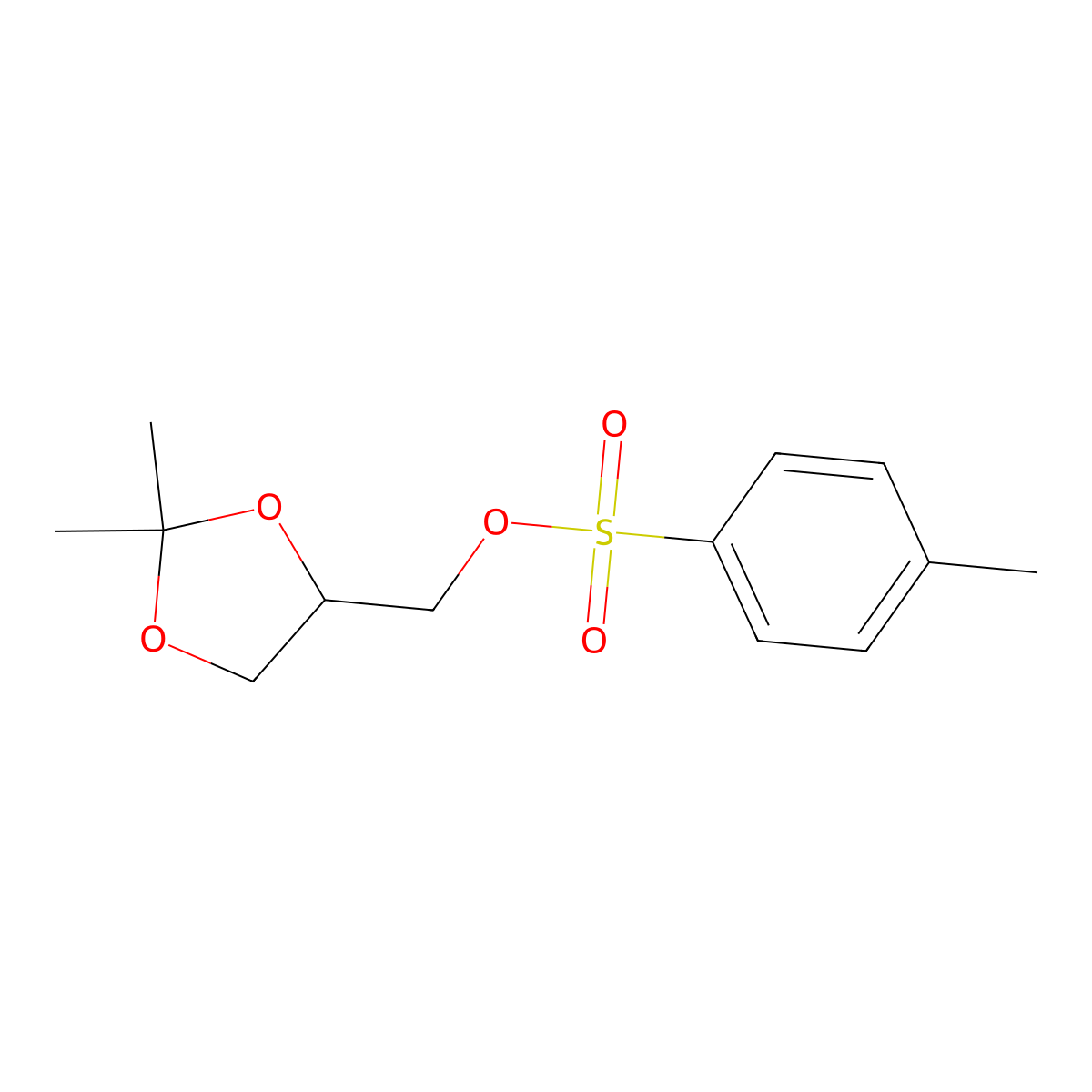 (R)-(-)-2,2-Dimethyl-1,3-dioxolan-4-ylmethyl p-Toluenesulfonate molecular structure, CAS 23788-74-1