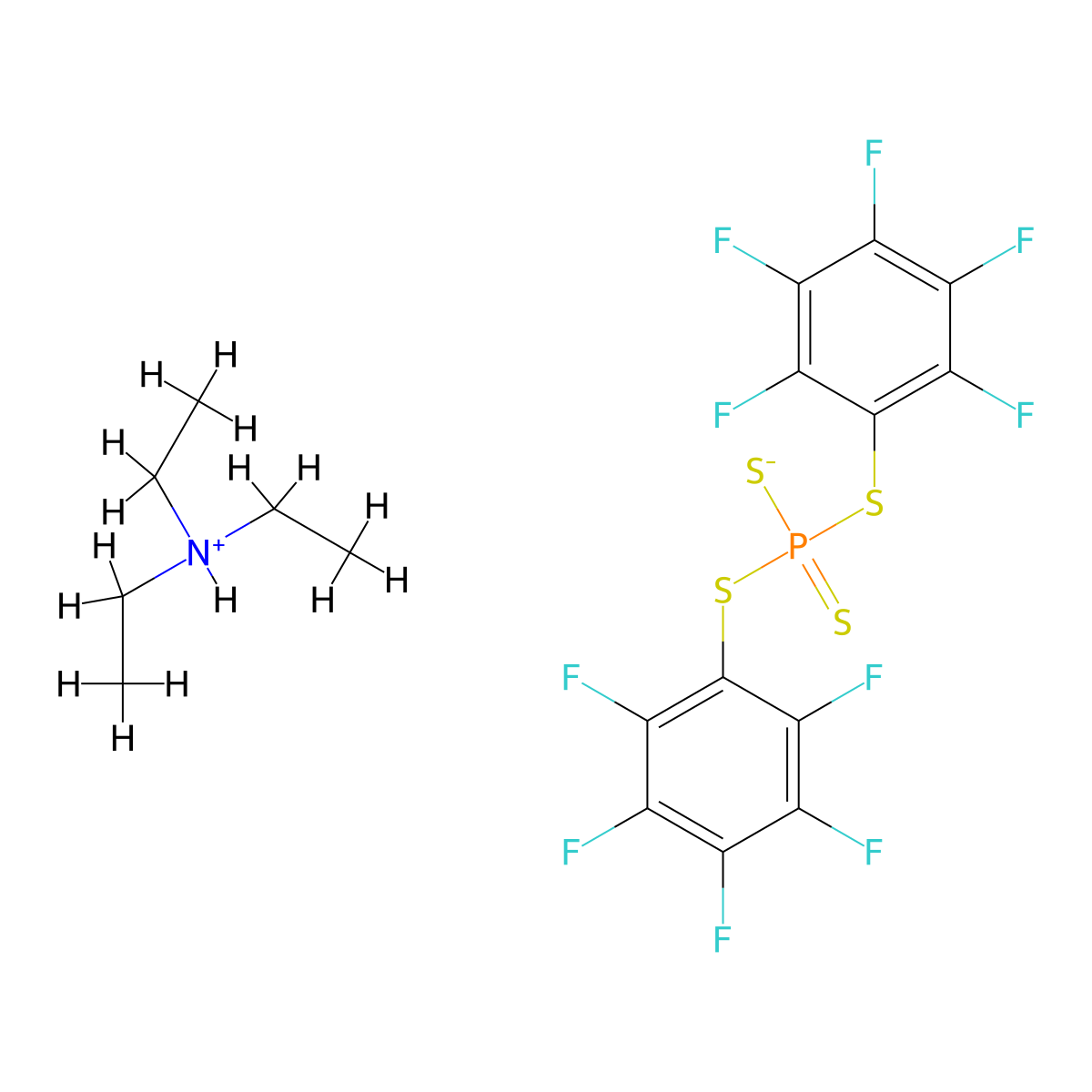 Triethylammonium bis(perfluorophenyl) phosphorotetrathioate molecular structure, CAS 2378803-91-7