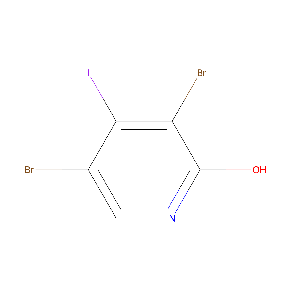 3,5-Dibromo-4-iodopyridin-2(1H)-one molecular structure, CAS 2378806-53-0