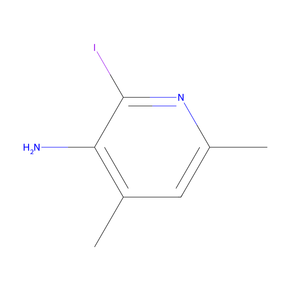 2-Iodo-4,6-dimethylpyridin-3-amine molecular structure, CAS 2378806-58-5