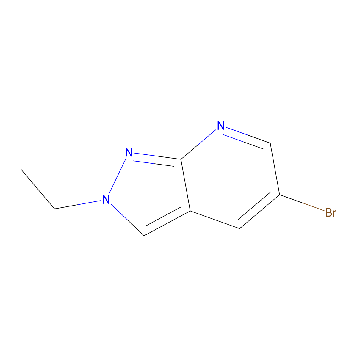 5-bromo-2-ethyl-2H-pyrazolo[3,4-b]pyridine molecular structure, CAS 2378818-34-7