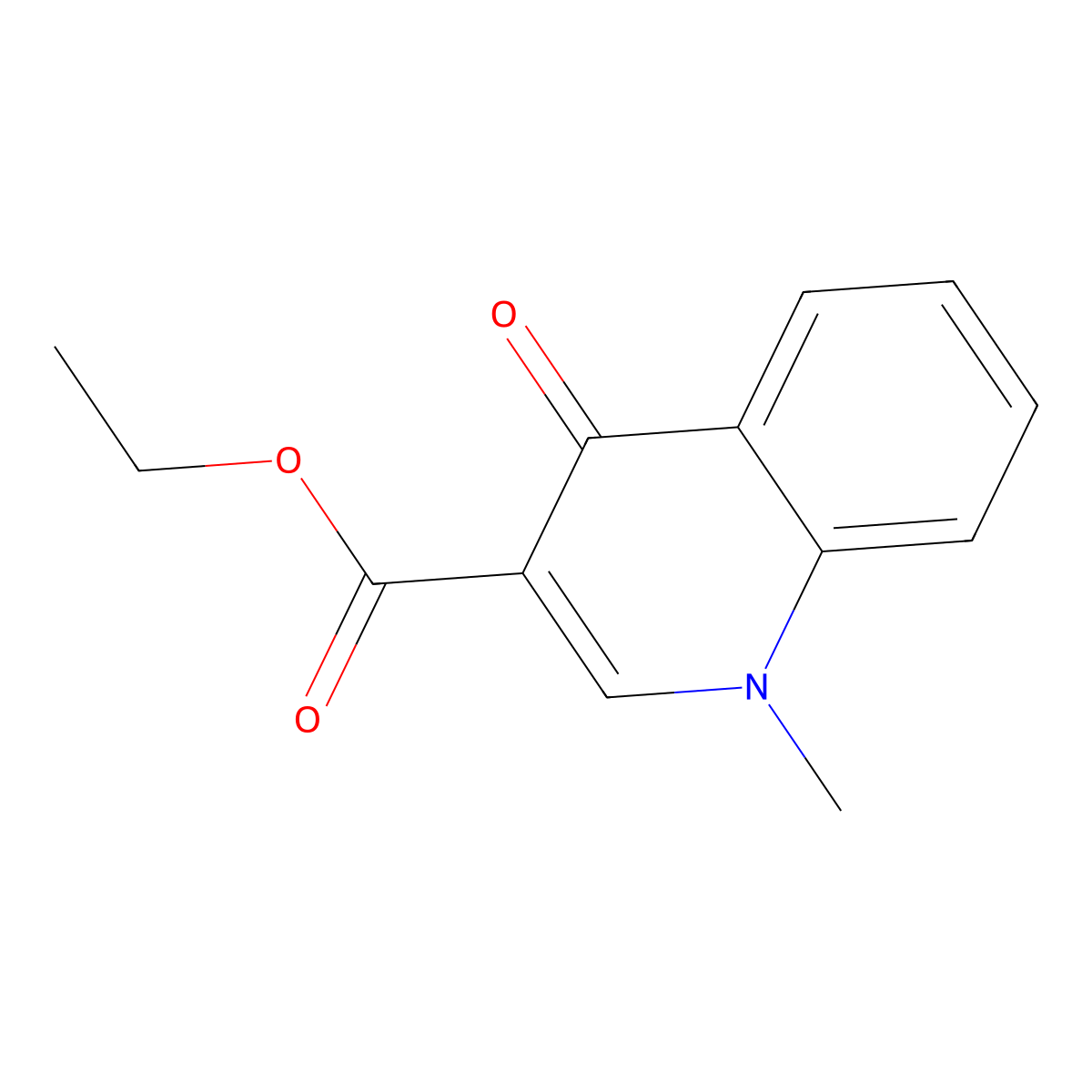 Ethyl 1-methyl-4-oxo-1,4-dihydro-3-quinolinecarboxylate molecular structure, CAS 23789-85-7