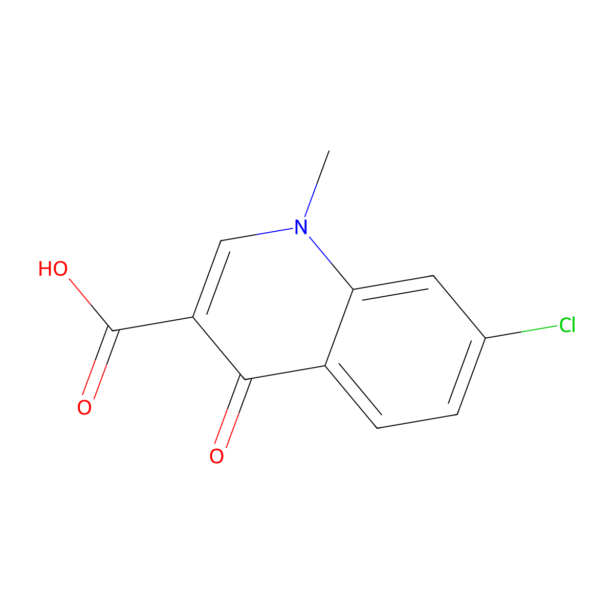 7-Chloro-1-methyl-4-oxo-1,4-dihydroquinoline-3-carboxylic acid molecular structure, CAS 23789-96-0