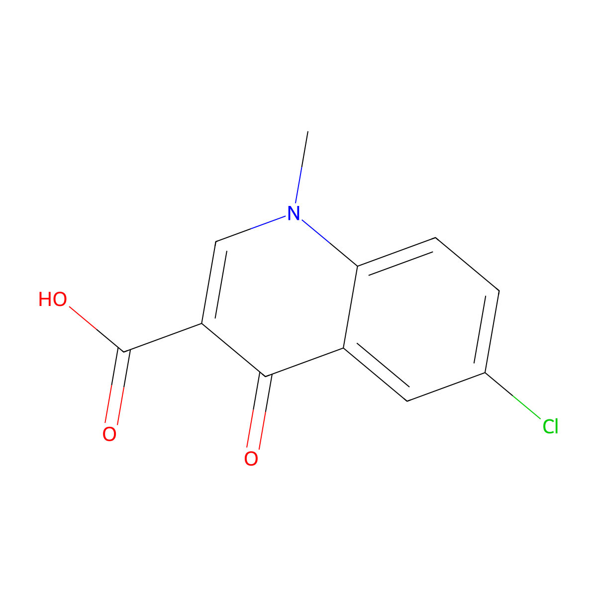 6-Chloro-1-methyl-4-oxo-1,4-dihydroquinoline-3-carboxylic acid molecular structure, CAS 23789-98-2
