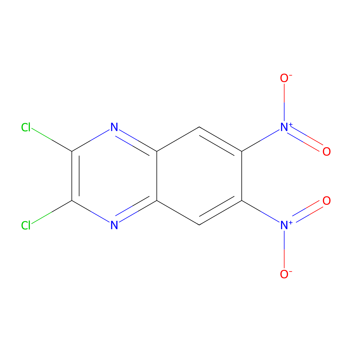 2,3-Dichloro-6,7-dinitroquinoxaline molecular structure, CAS 2379-61-5