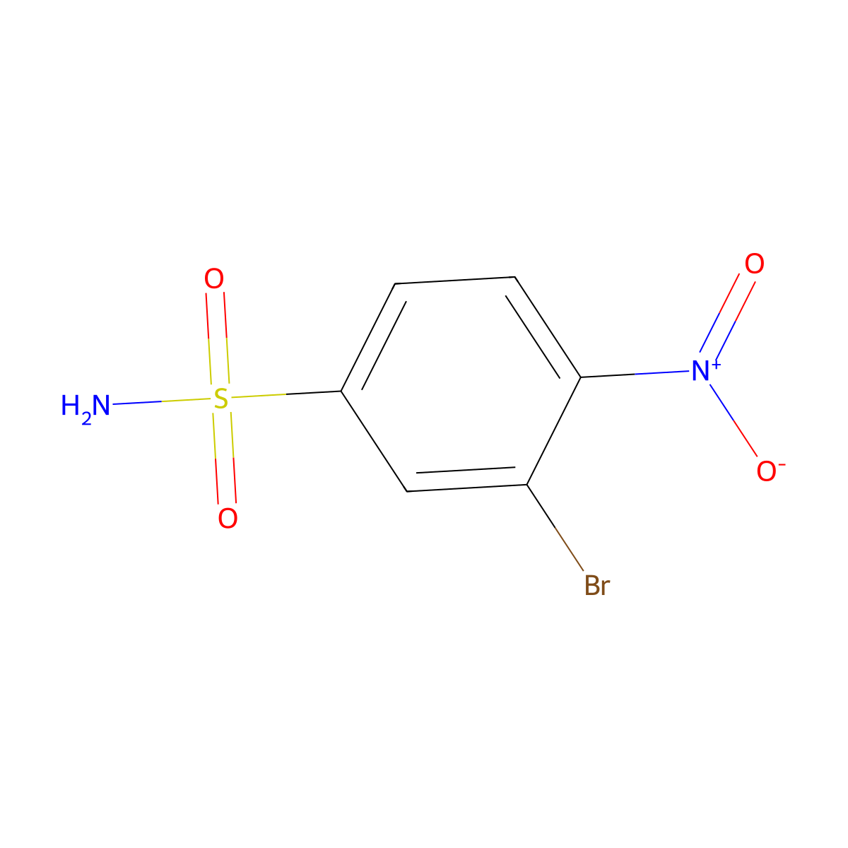 3-Bromo-4-nitrobenzene-1-sulfonamide molecular structure, CAS 2379-62-6