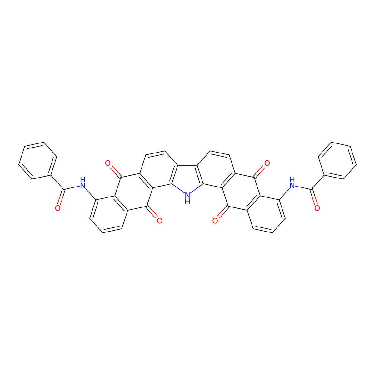 Benzamide, N,N'-(10,15,16,17-tetrahydro-5,10,15,17-tetraoxo-5H-dinaphtho(2,3-a:2',3'-i)carbazole-4,11-diyl)bis- molecular structure, CAS 2379-78-4