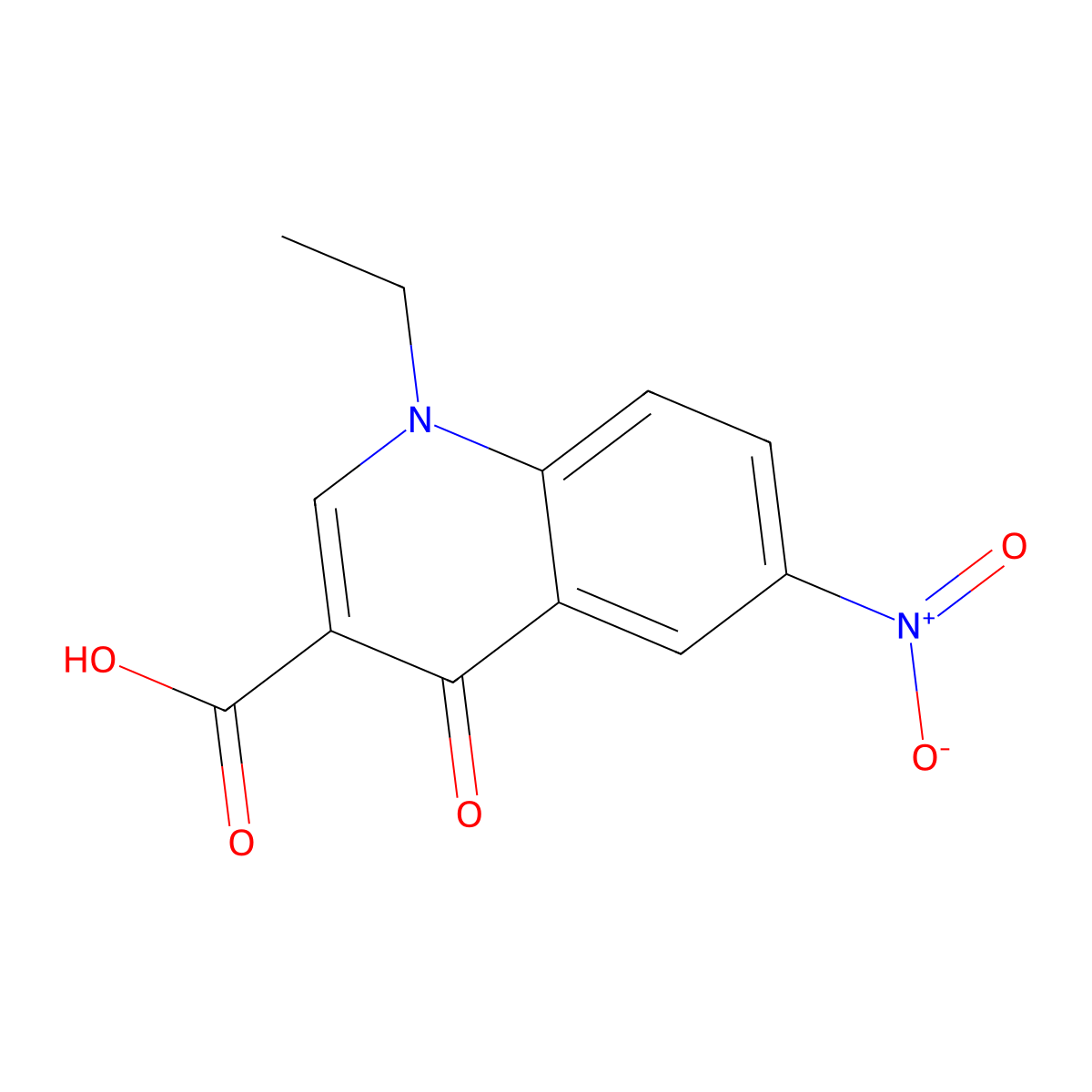 1-Ethyl-6-nitro-4-oxo-1,4-dihydroquinoline-3-carboxylic acid molecular structure, CAS 23790-01-4