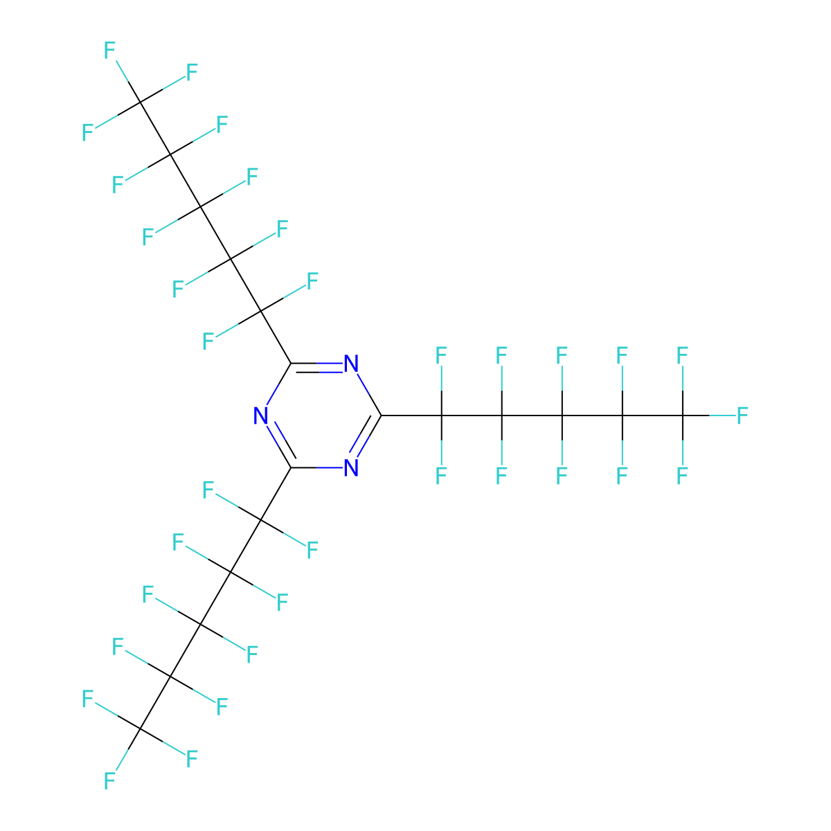 2,4,6-Tris(undecafluoropentyl)-1,3,5-triazine molecular structure, CAS 23790-50-3