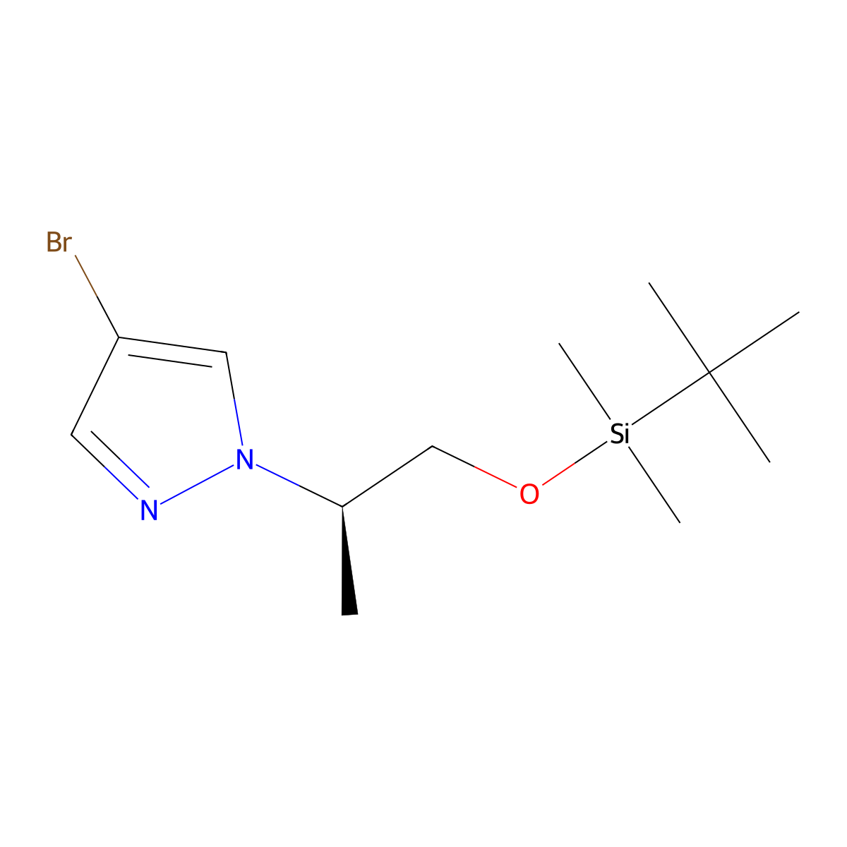 (R)-4-Bromo-1-[1-[(tert-butyldimethylsilyl)oxy]-2-propyl]-1H-pyrazole molecular structure, CAS 2379241-80-0