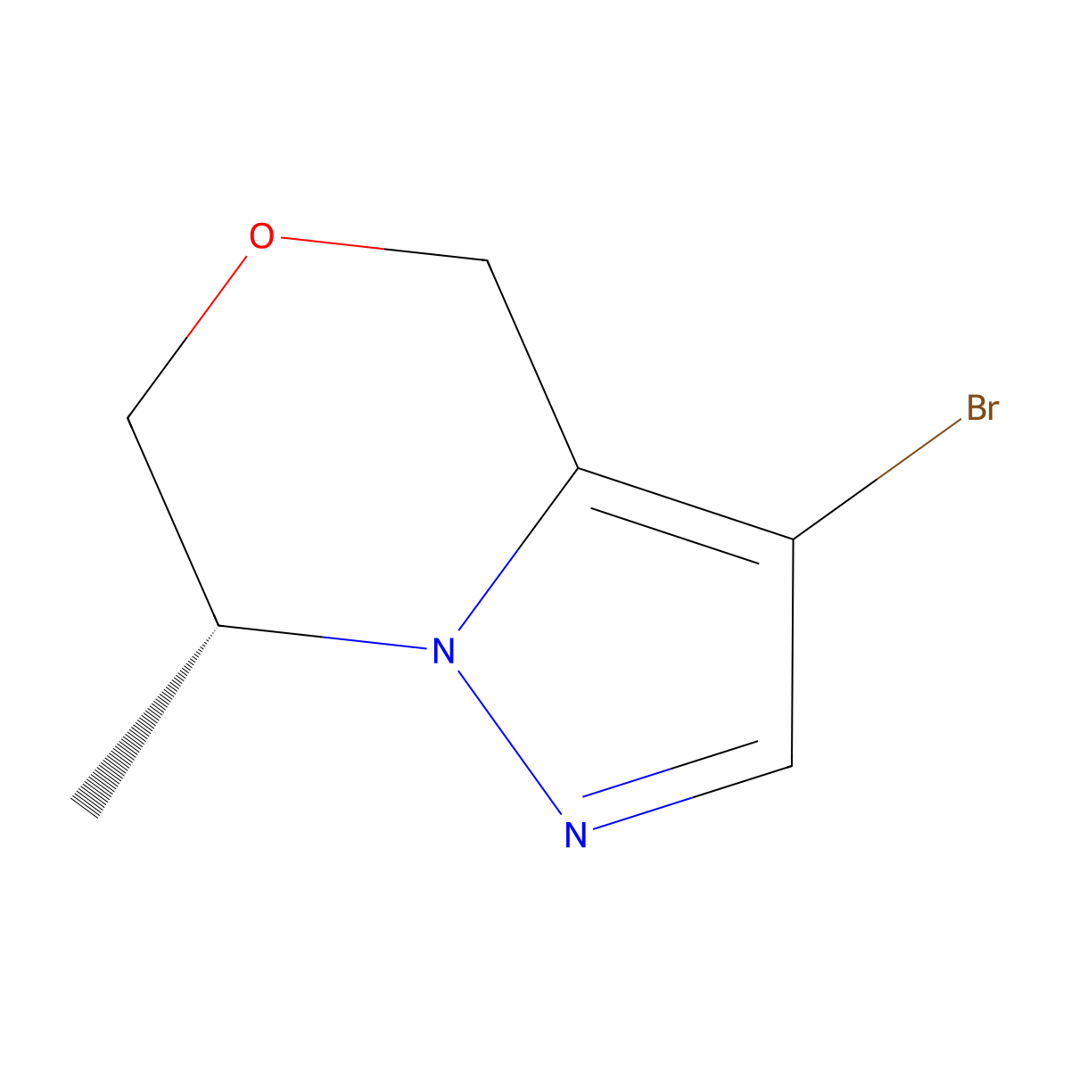 (R)-3-Bromo-7-methyl-6,7-dihydro-4H-pyrazolo[5,1-c][1,4]oxazine molecular structure, CAS 2379242-00-7