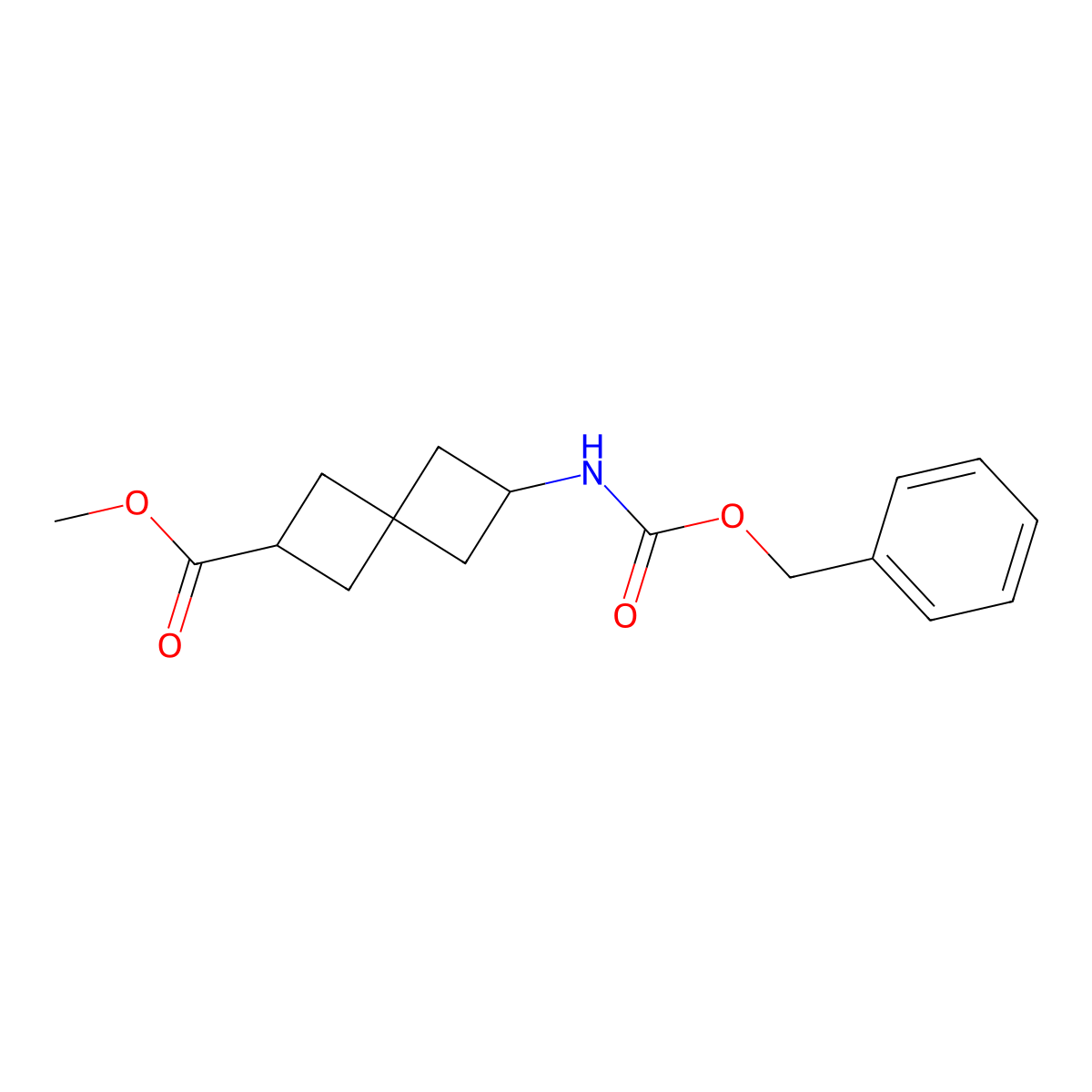 Methyl 6-(((benzyloxy)carbonyl)amino)spiro[3.3]heptane-2-carboxylate molecular structure, CAS 2379271-91-5