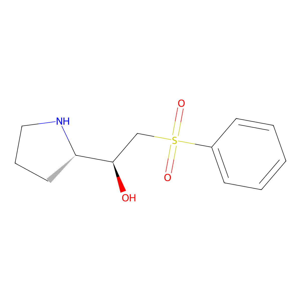 (1S)-2-(benzenesulfonyl)-1-[(2S)-pyrrolidin-2-yl]ethanol molecular structure, CAS 2379295-70-0