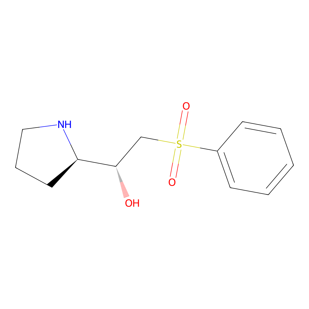 (1R)-2-(benzenesulfonyl)-1-[(2R)-pyrrolidin-2-yl]ethanol molecular structure, CAS 2379295-73-3