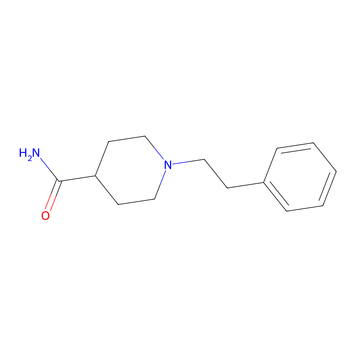 1-(2-Phenylethyl)piperidine-4-carboxamide molecular structure, CAS 23793-55-7