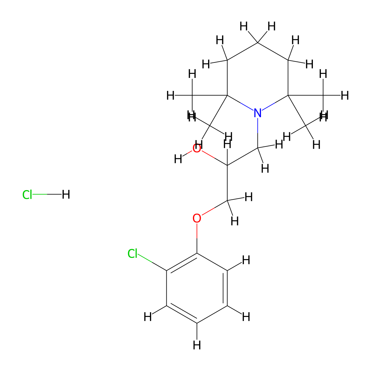 1-(2-Chlorophenoxy)-3-(2,2,6,6-tetramethylpiperidin-1-yl)propan-2-ol hydrochloride molecular structure, CAS 23793-83-1
