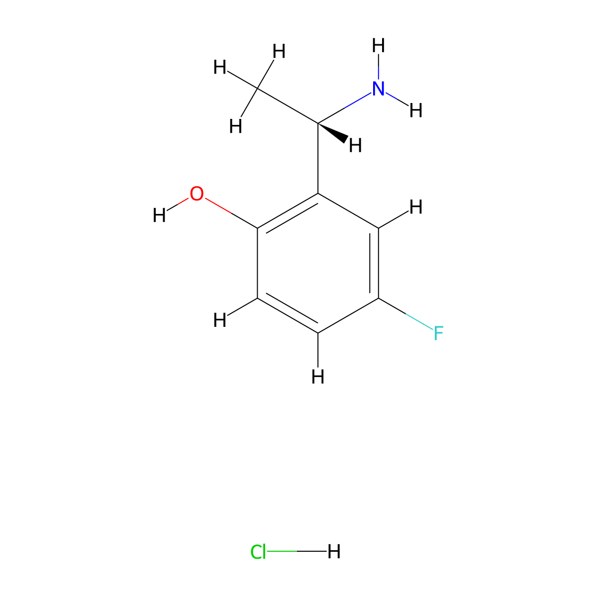 (S)-2-(1-Aminoethyl)-4-fluorophenol hydrochloride molecular structure, CAS 2379311-62-1