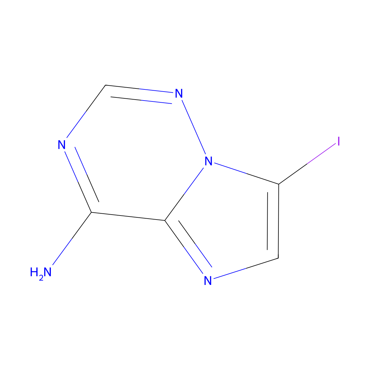 7-Iodoimidazo[2,1-f][1,2,4]triazin-4-amine molecular structure, CAS 2379321-14-7