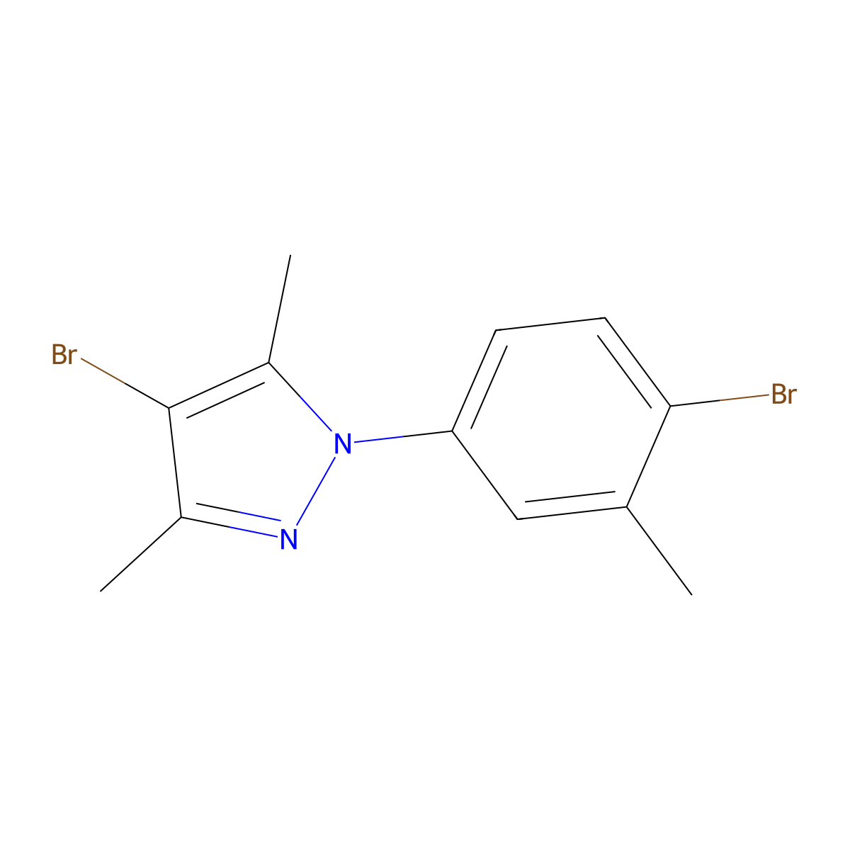 4-Bromo-1-(4-bromo-3-methylphenyl)-3,5-dimethyl-1H-pyrazole molecular structure, CAS 2379321-20-5