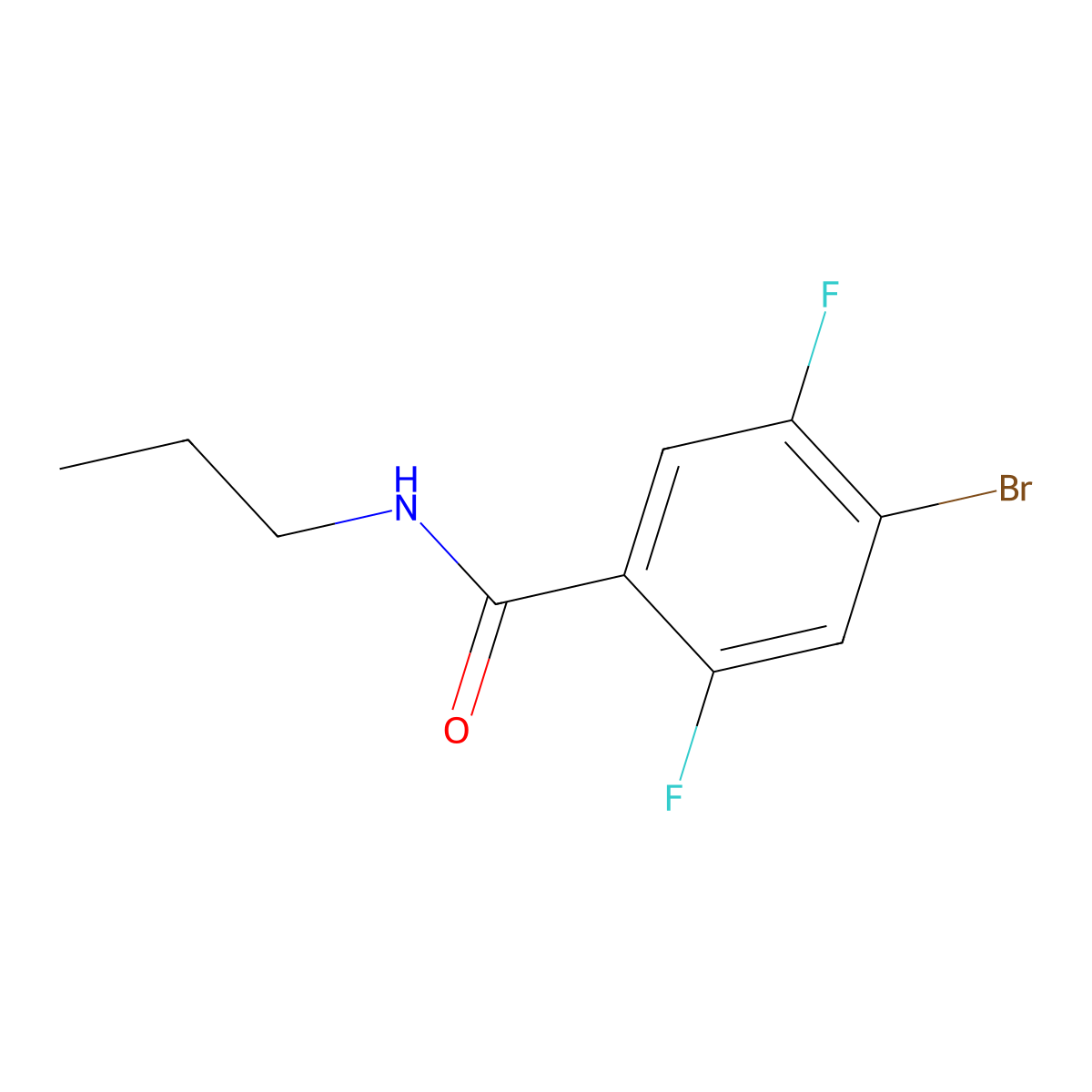 4-Bromo-2,5-difluoro-N-propylbenzamide molecular structure, CAS 2379321-23-8