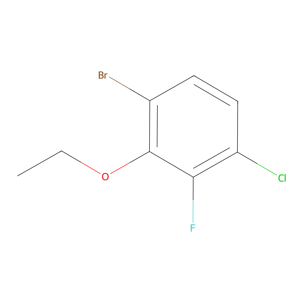 1-Bromo-4-chloro-2-ethoxy-3-fluorobenzene molecular structure, CAS 2379321-24-9