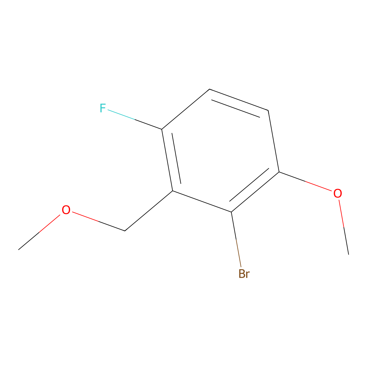 2-Bromo-4-fluoro-1-methoxy-3-(methoxymethyl)benzene molecular structure, CAS 2379321-25-0