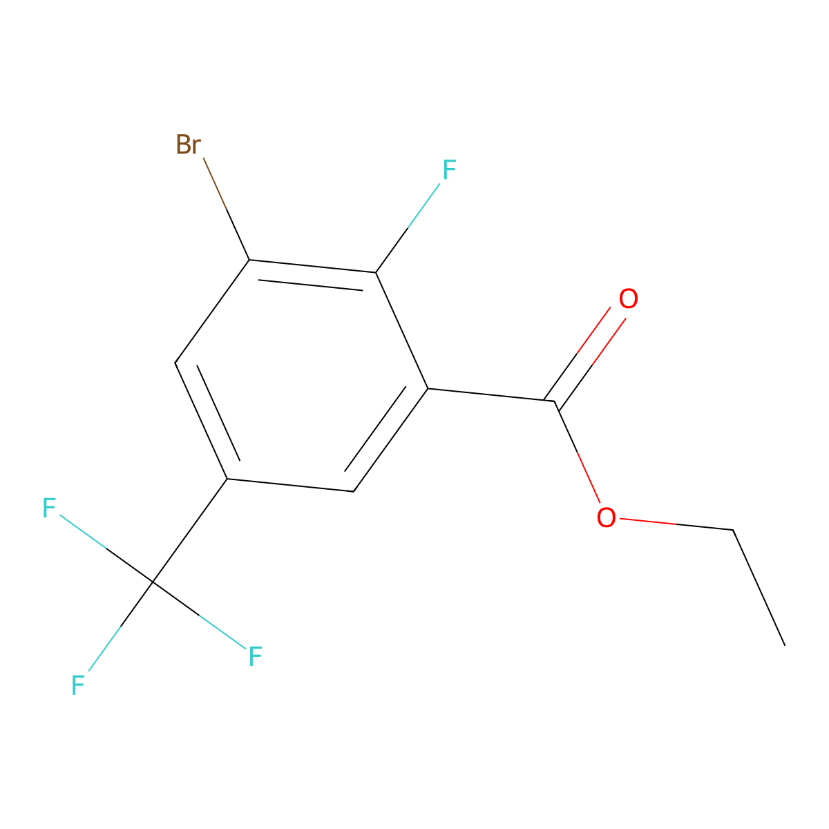 Ethyl 3-bromo-2-fluoro-5-(trifluoromethyl)benzoate molecular structure, CAS 2379321-26-1