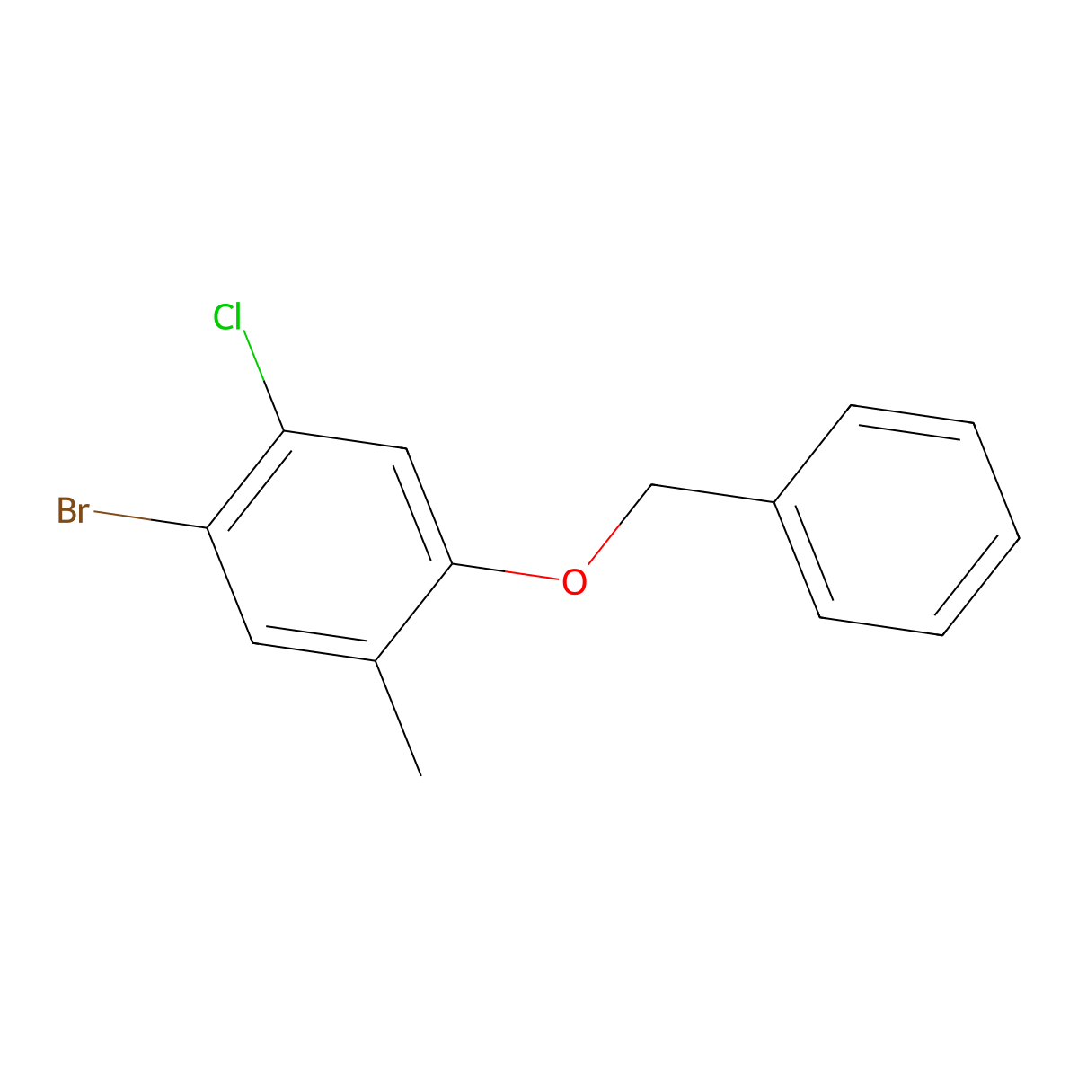 1-(Benzyloxy)-4-bromo-5-chloro-2-methylbenzene molecular structure, CAS 2379321-31-8