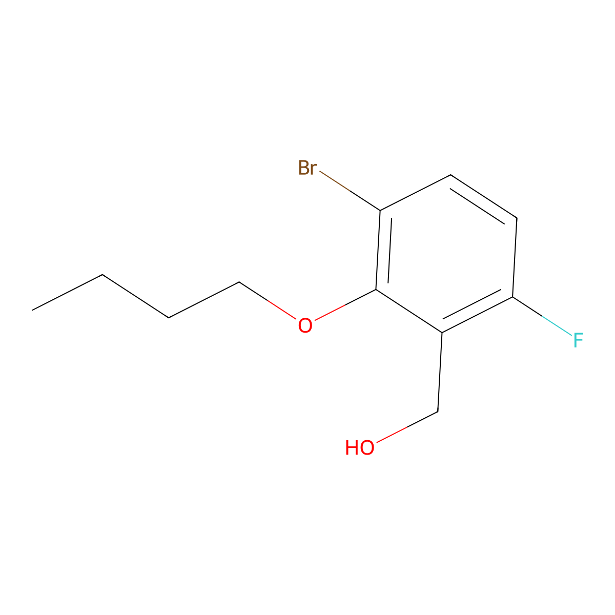 (3-Bromo-2-butoxy-6-fluorophenyl)methanol molecular structure, CAS 2379321-39-6