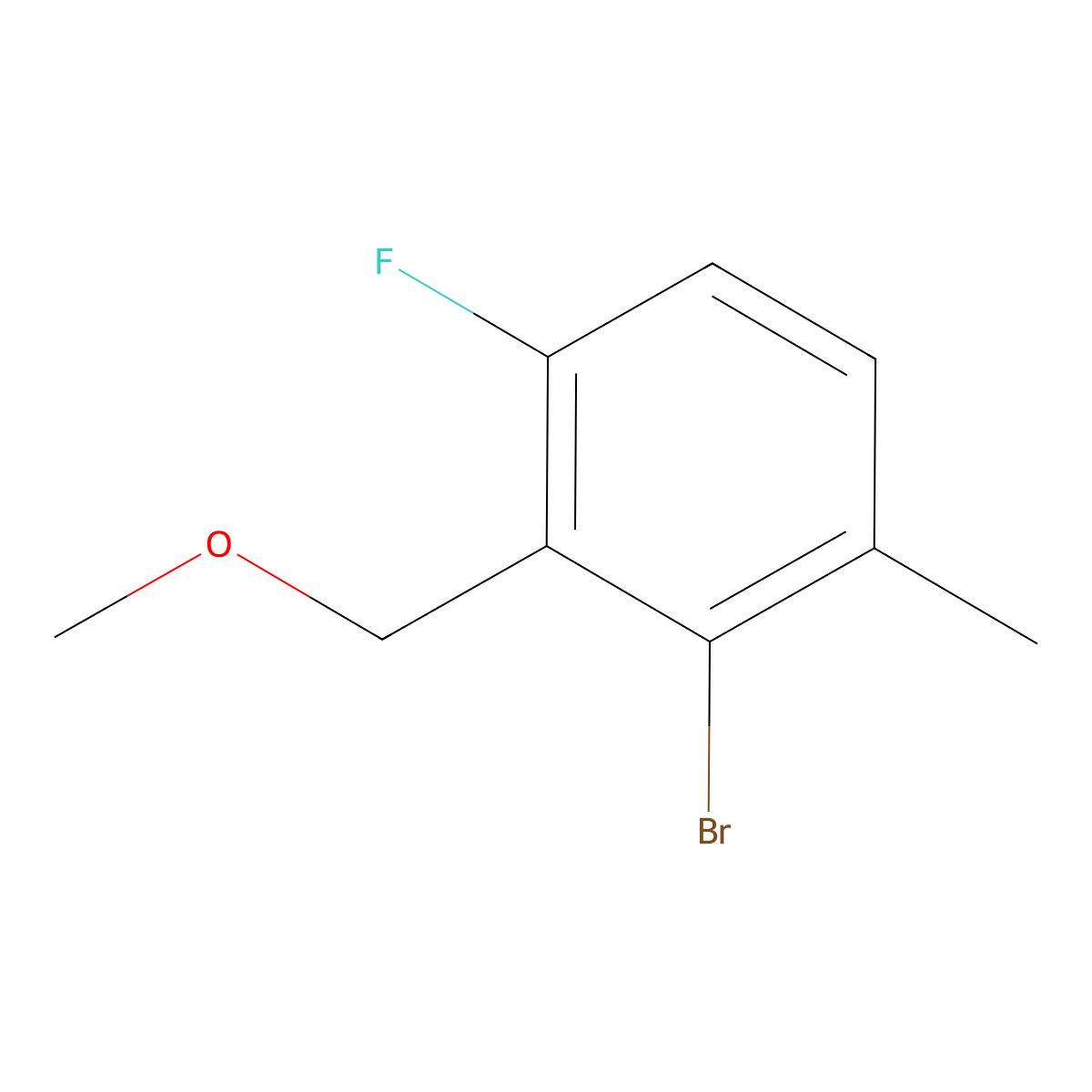 2-Bromo-4-fluoro-3-(methoxymethyl)-1-methylbenzene molecular structure, CAS 2379321-41-0