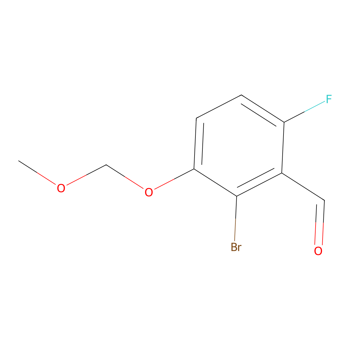 2-Bromo-6-fluoro-3-(methoxymethoxy)benzaldehyde molecular structure, CAS 2379321-44-3