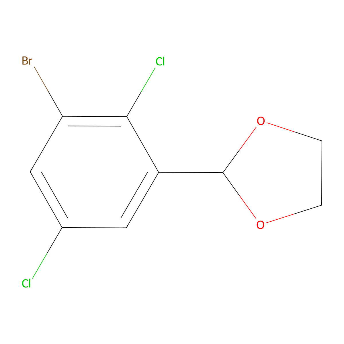 2-(3-Bromo-2,5-dichlorophenyl)-1,3-dioxolane molecular structure, CAS 2379321-46-5