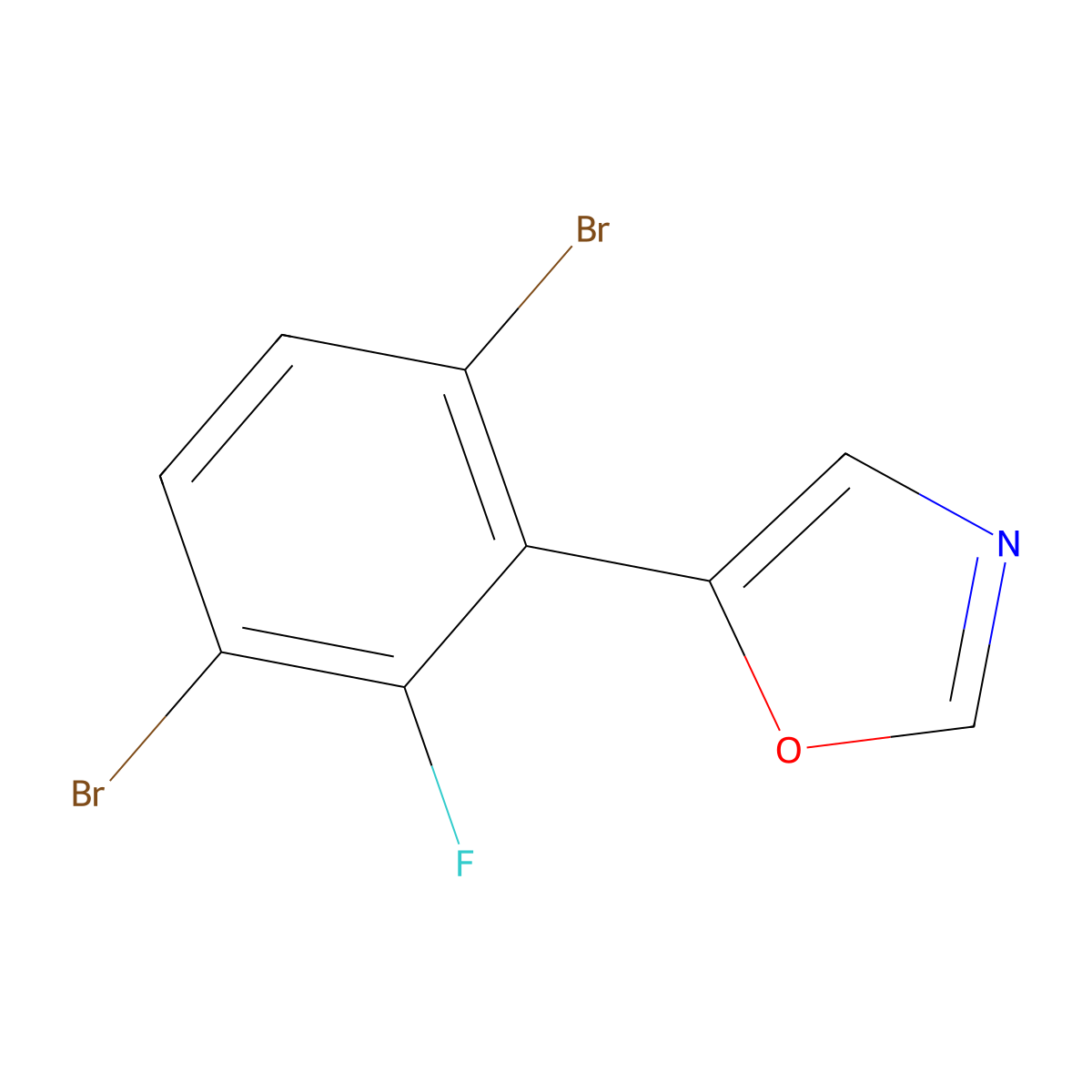 5-(3,6-Dibromo-2-fluorophenyl)oxazole molecular structure, CAS 2379321-47-6