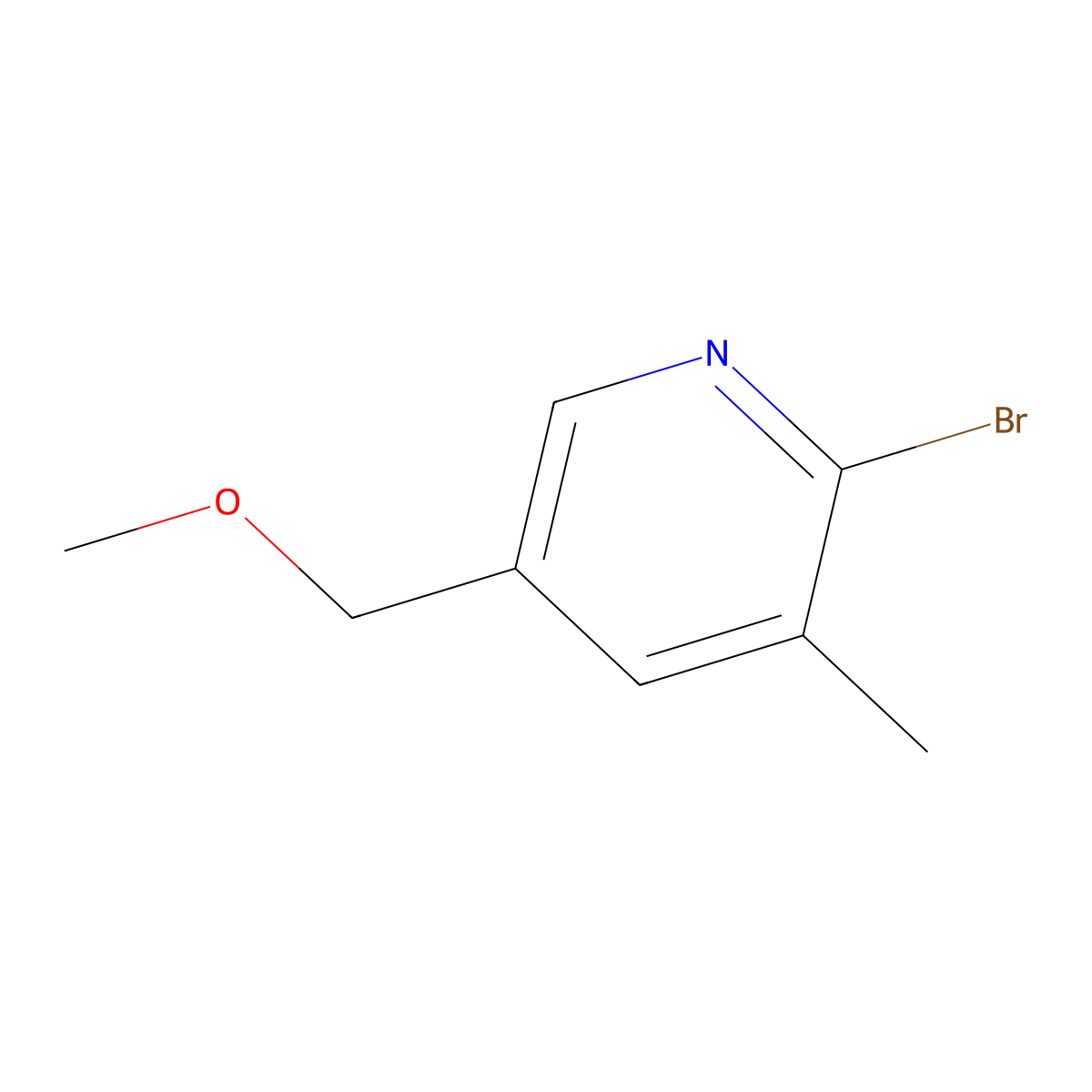 2-Bromo-5-(methoxymethyl)-3-methylpyridine molecular structure, CAS 2379321-49-8