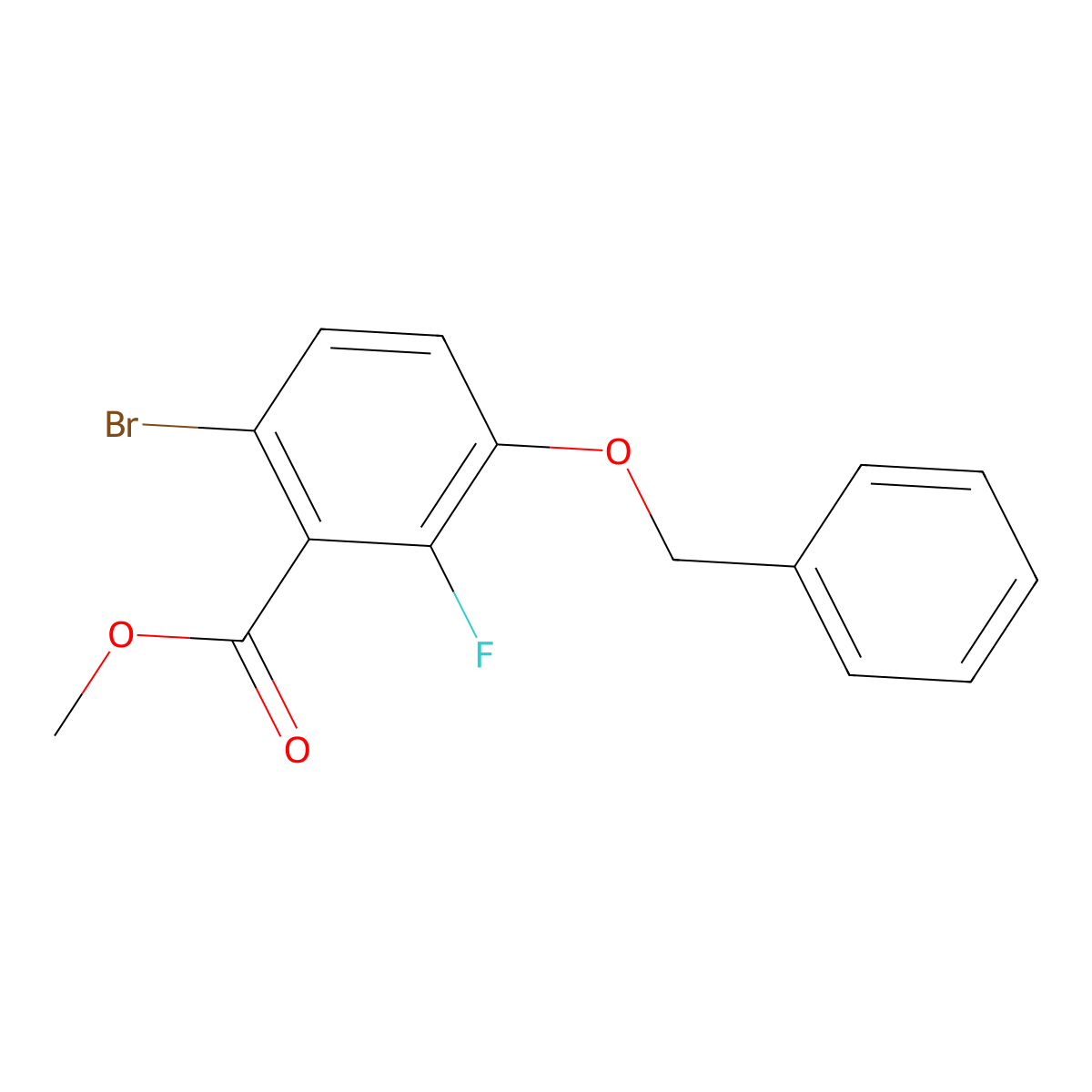 Methyl 3-(benzyloxy)-6-bromo-2-fluorobenzoate molecular structure, CAS 2379321-52-3