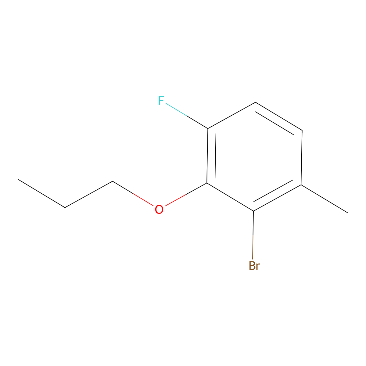 2-Bromo-4-fluoro-1-methyl-3-propoxybenzene molecular structure, CAS 2379321-53-4