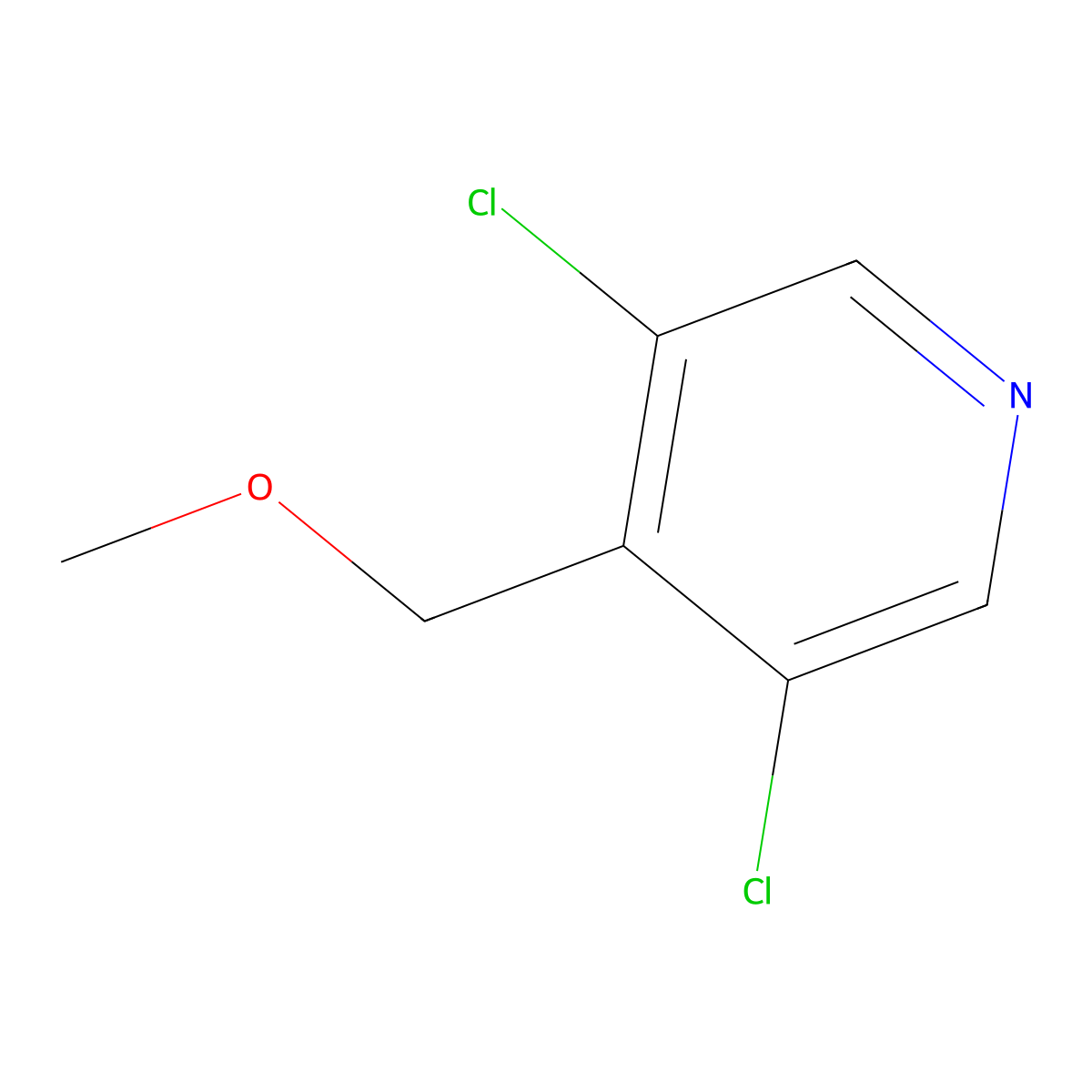 3,5-Dichloro-4-(methoxymethyl)pyridine molecular structure, CAS 2379321-54-5