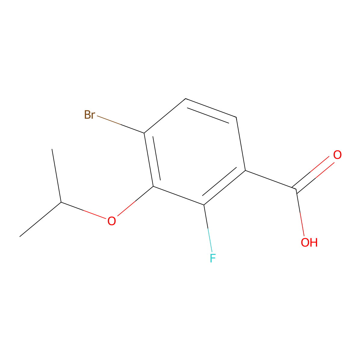4-Bromo-2-fluoro-3-isopropoxybenzoic acid molecular structure, CAS 2379321-55-6