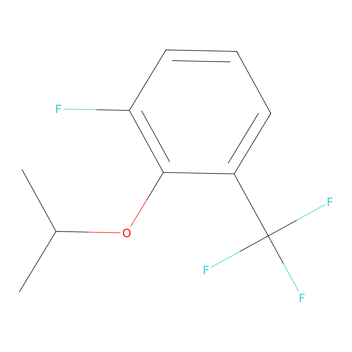 1-Fluoro-2-isopropoxy-3-(trifluoromethyl)benzene molecular structure, CAS 2379321-60-3