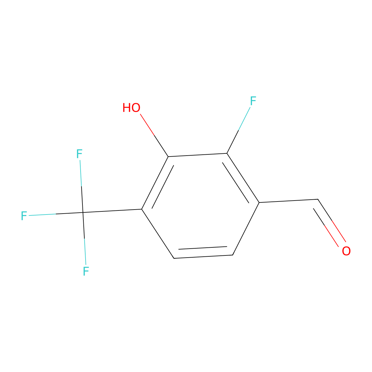 2-Fluoro-3-hydroxy-4-(trifluoromethyl)benzaldehyde molecular structure, CAS 2379321-61-4