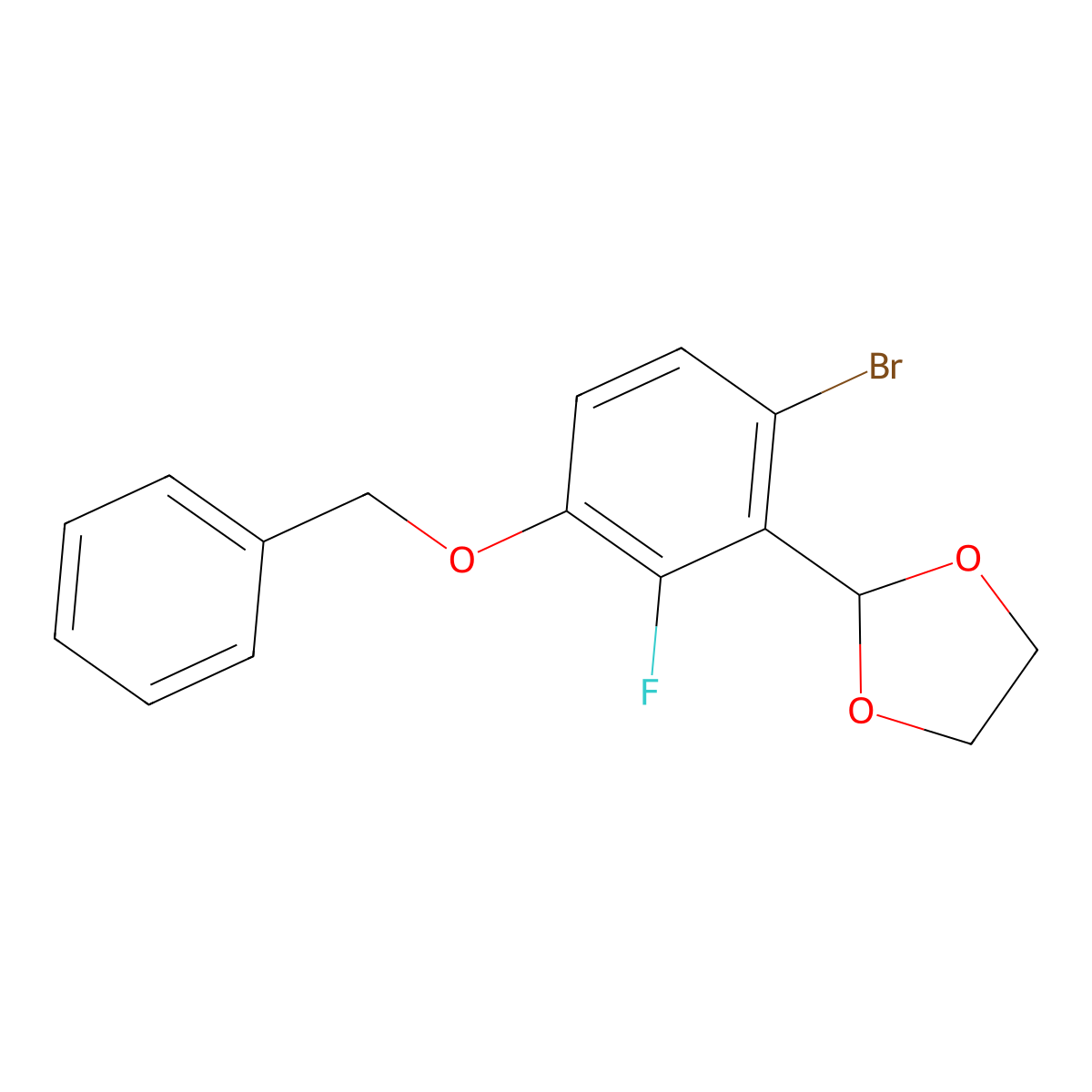 2-(3-(Benzyloxy)-6-bromo-2-fluorophenyl)-1,3-dioxolane molecular structure, CAS 2379321-63-6
