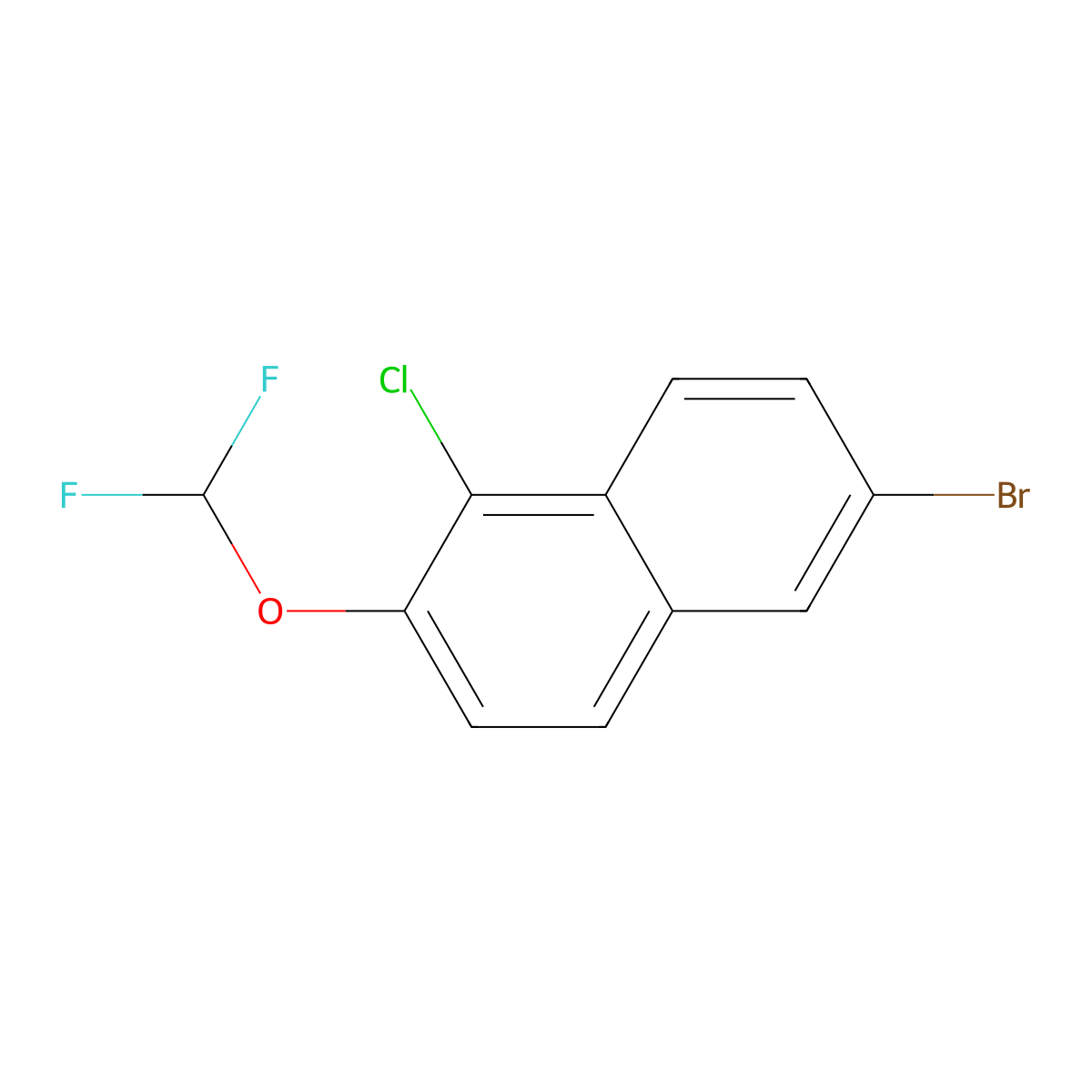 6-Bromo-1-chloro-2-(difluoromethoxy)naphthalene molecular structure, CAS 2379321-68-1