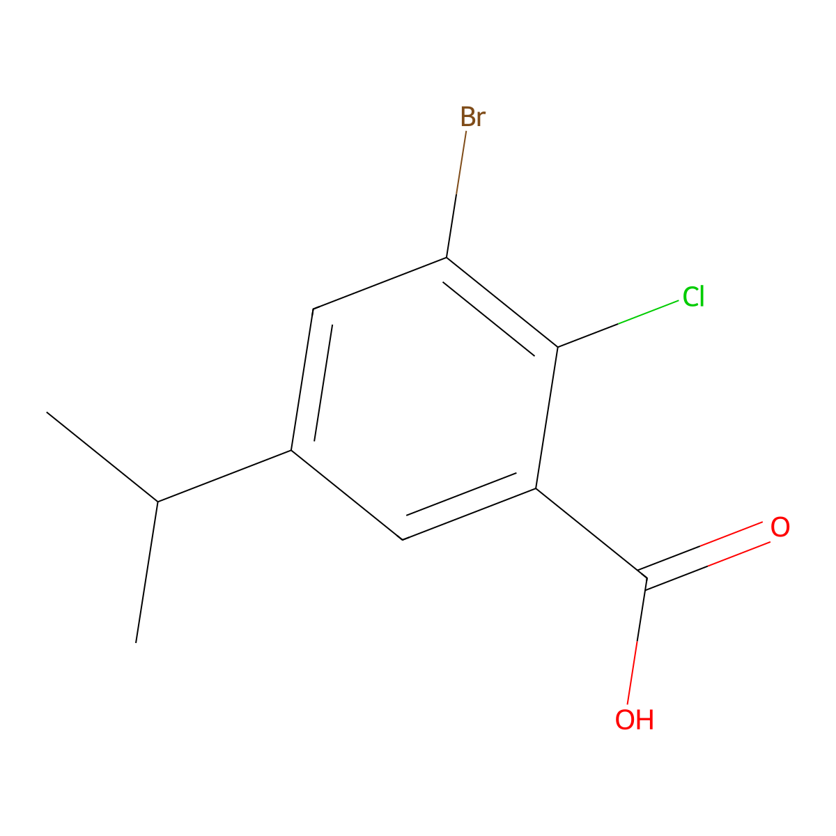 3-Bromo-2-chloro-5-isopropylbenzoic acid molecular structure, CAS 2379321-70-5