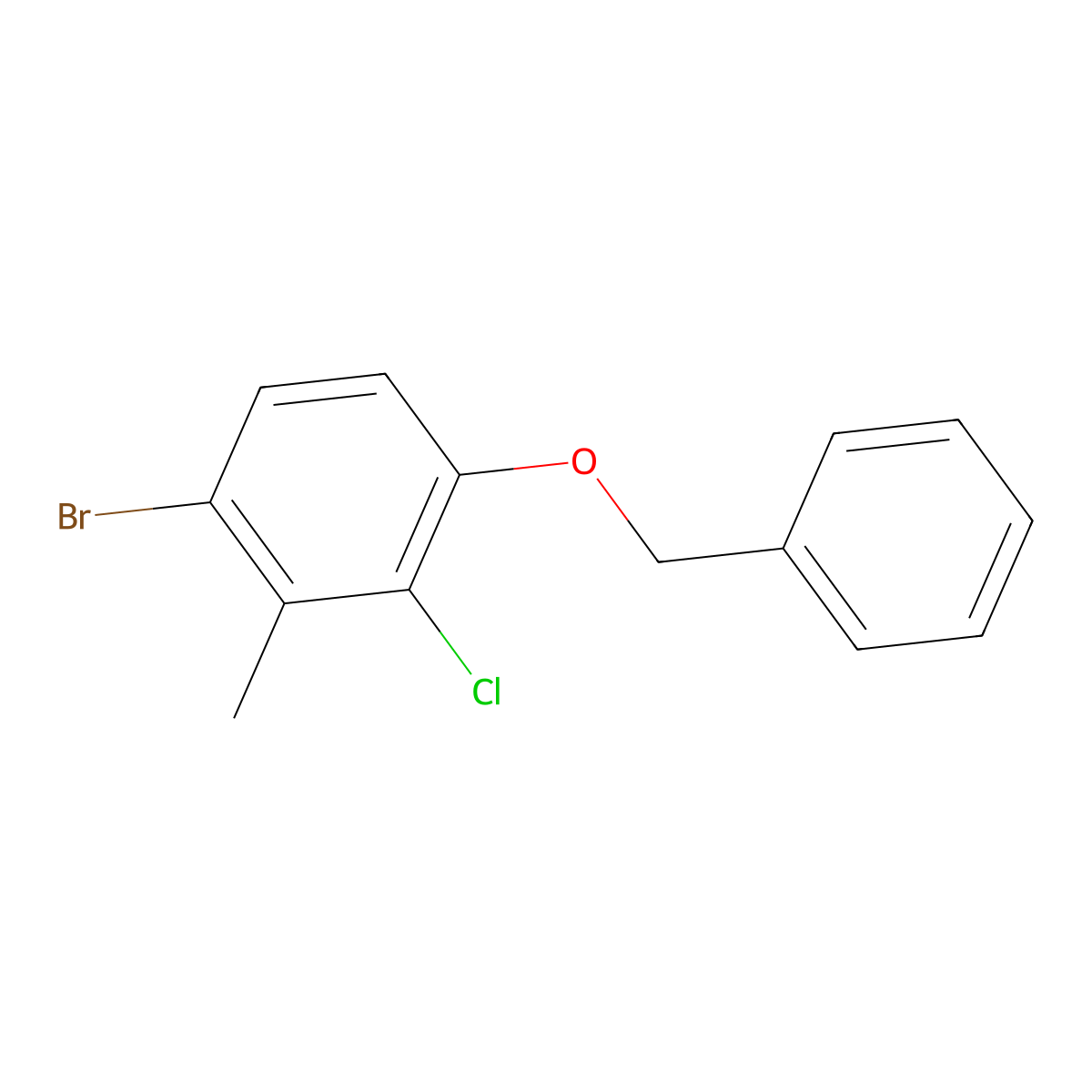 1-(Benzyloxy)-4-bromo-2-chloro-3-methylbenzene molecular structure, CAS 2379321-72-7