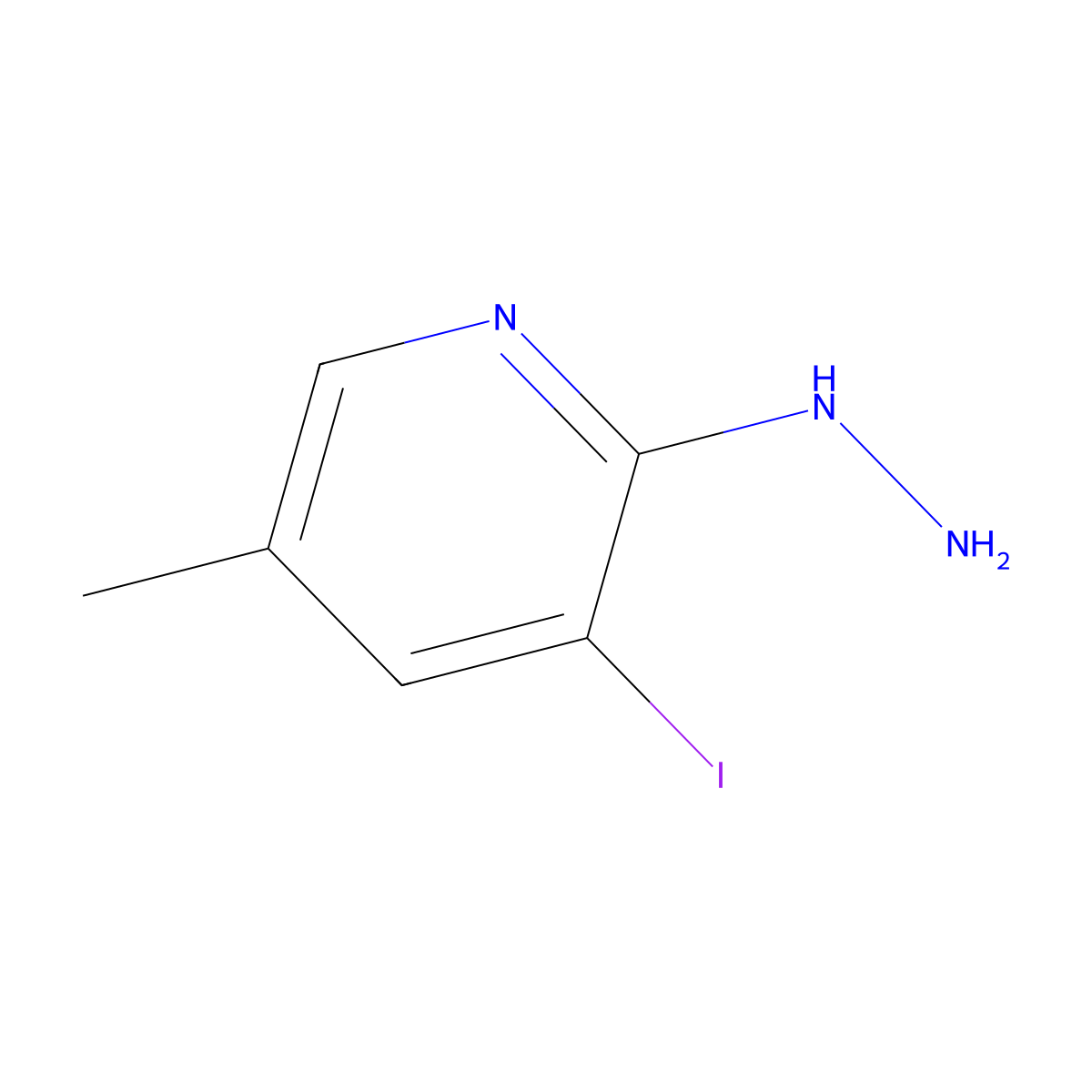 2-Hydrazinyl-3-iodo-5-methylpyridine molecular structure, CAS 2379321-76-1