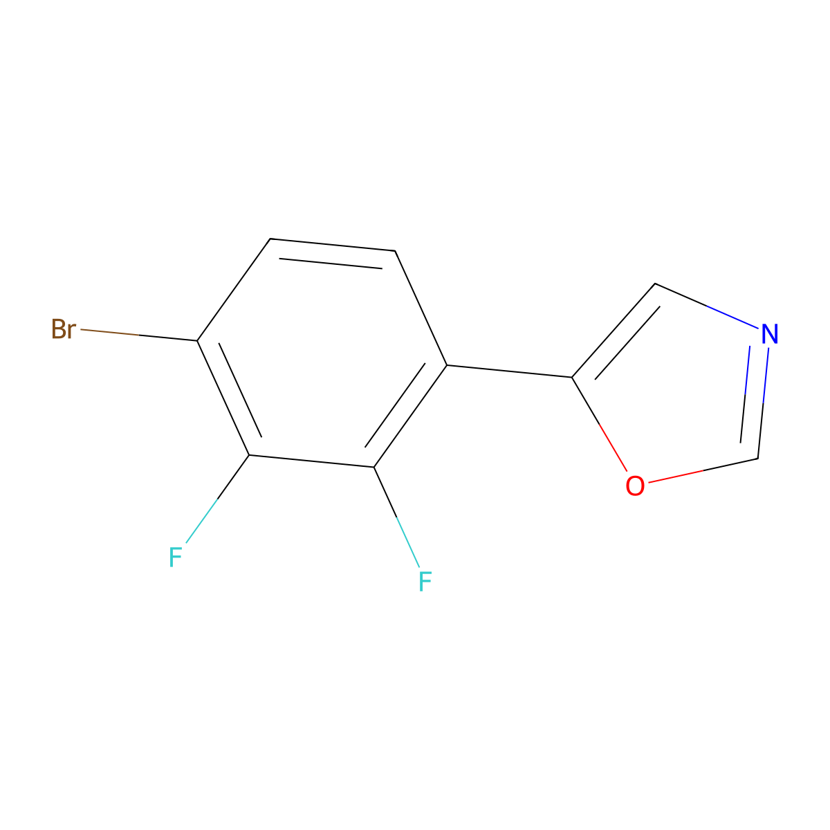 5-(4-Bromo-2,3-difluorophenyl)oxazole molecular structure, CAS 2379321-77-2