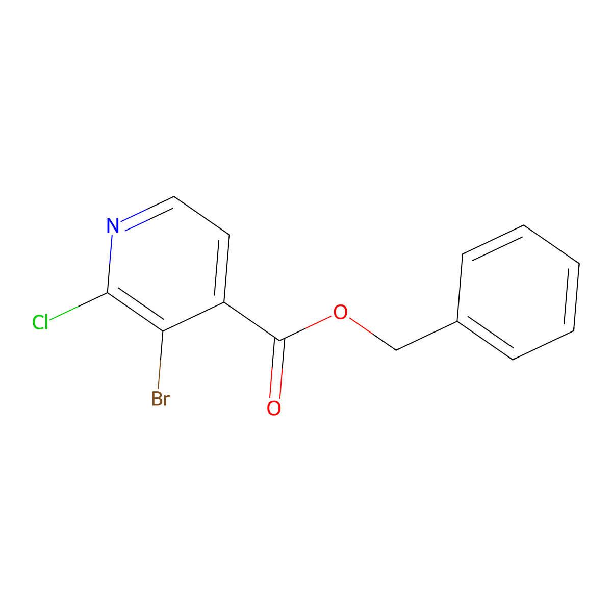 Benzyl 3-bromo-2-chloroisonicotinate molecular structure, CAS 2379321-79-4