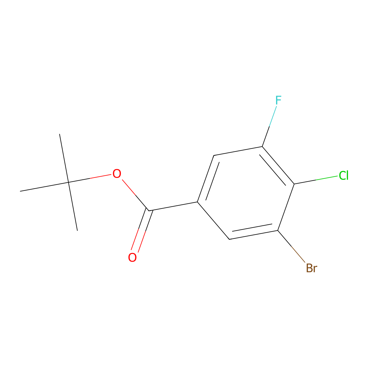tert-Butyl 3-bromo-4-chloro-5-fluorobenzoate molecular structure, CAS 2379321-80-7